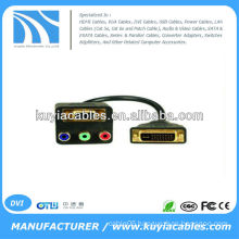 Black 30cm DVI-D Dual Link Splitter DVI-D Male to VGA & RGB Cable